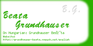 beata grundhauser business card